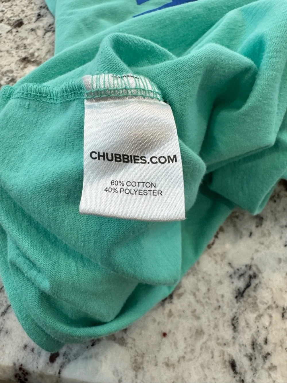 Chubbies Sky’s Out Thighs Out Tee Large Teal Palm Graphic Pocket Shirt